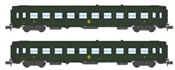 SET of 2French SNCF Coach Set Class UIC CAR B10 Green Round Logo SNCF Era III